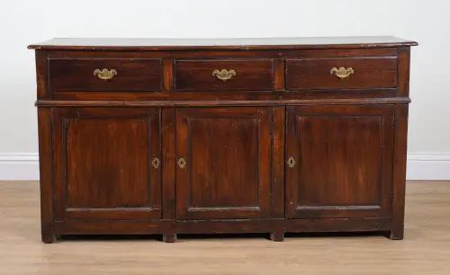 AN 18TH CENTURY OAK DRESSER BASE