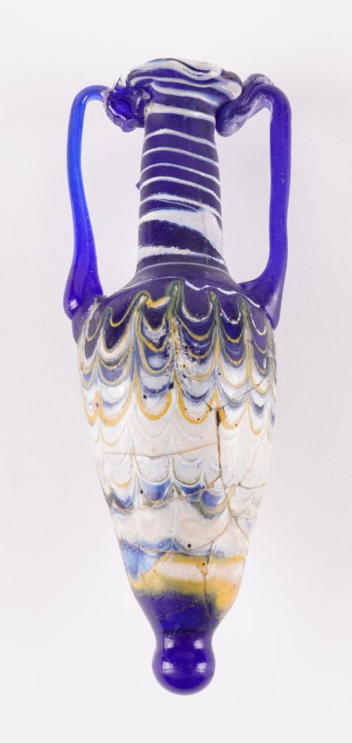 A CORE FORMED BLUE GLASS AMPHORISKOS IN HELLENISTIC STYLE