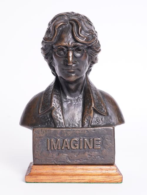 ALLEN CURRAN (BRITISH 1933-2000): A BRONZED BUST OF JOHN LENNON, ENTITLED ‘IMAGINE’