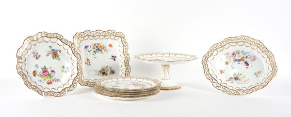 AN ADDERLEYS BONE CHINA PART DESSERT SERVICE