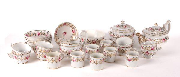 A DERBY PORCELAIN PART TEA AND COFFEE SERVICE