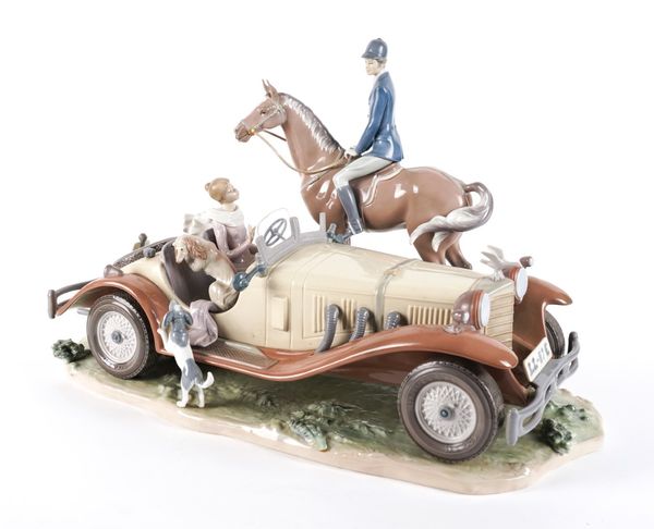 `A HAPPY ENCOUNTER' A LARGE LLADRO LIMITED EDITION PORCELAIN GROUP