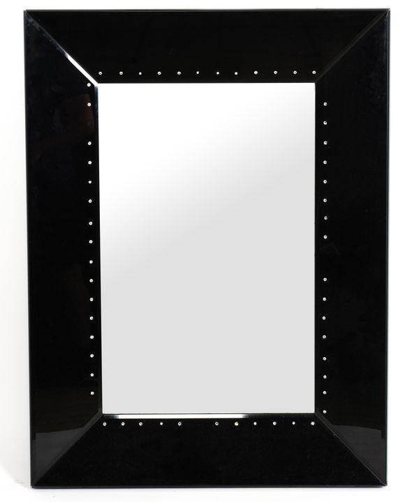 A MODERN SHAPED RECTANGULAR WALL MIRROR (2)