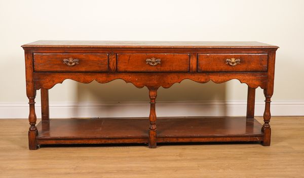 TITCHMARSH & GOODWIN; AN 18TH CENTURY STYLE OAK DRESSER BASE