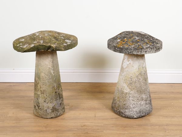 TWO STONE STADDLE STONES (2)