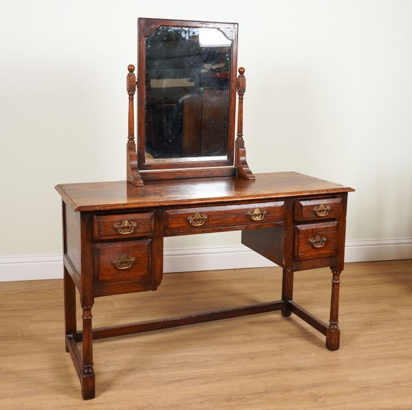 TITCHMARSH & GOODWIN; AN 18TH CENTURY STYLE OAK DRESSING TABLE