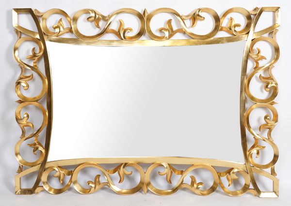 CHRISTOPHER GUY; A PAIR OF GOLD PAINTED RECTANGULAR WALL MIRRORS (2)