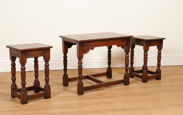 TITCHMARSH & GOODWIN; AN 18TH CENTURY STYLE NEST OF THREE TABLES (3)