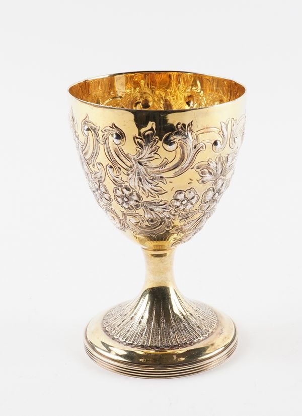 AN IRISH SILVER GILT CUP