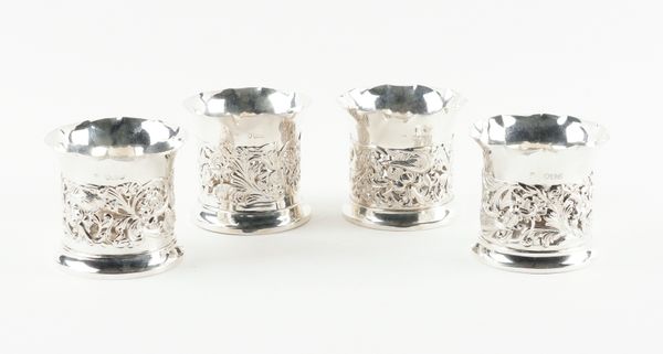 A SET OF FOUR LATE VICTORIAN SILVER PLANTERS (4)