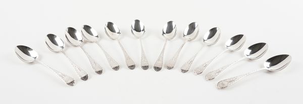 TWO SETS  OF SIX VICTORIAN SILVER TEASPOONS (12)