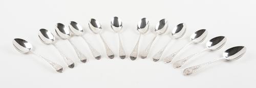 TWO SETS  OF SIX VICTORIAN SILVER TEASPOONS (12)