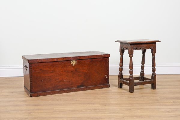 AN 18TH CENTURY OAK JOINT STOOL (2)