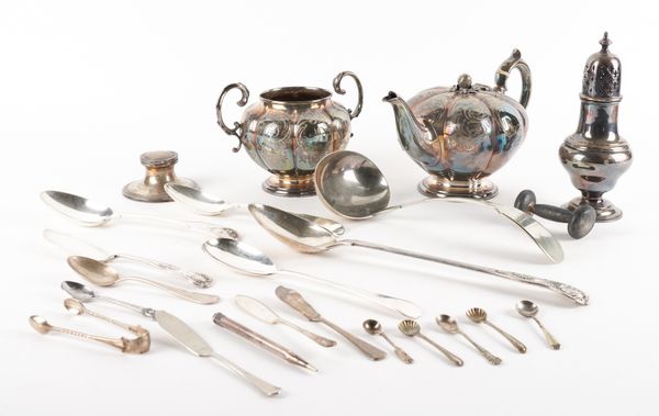 A GROUP OF SILVER, FOREIGN AND PLATED WARES (23)