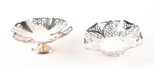 TWO SILVER BONBON DISHES (2)