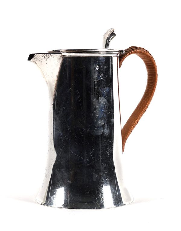 A SILVER HOT WATER JUG