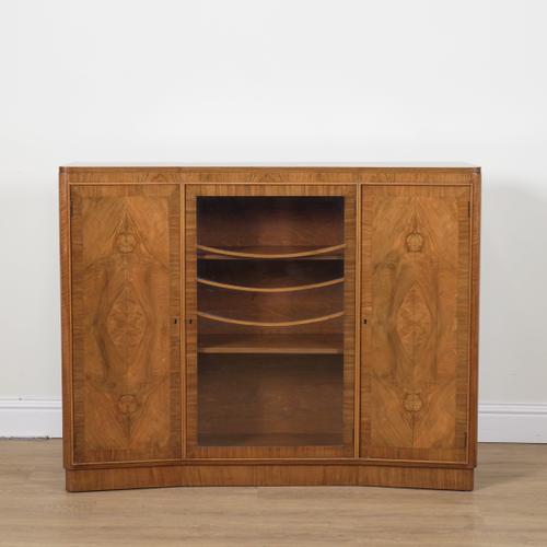 A MID 20TH CENTURY WALNUT SIDE CUPBOARD
