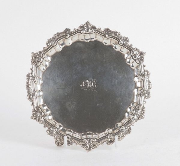 A  GEORGE II SILVER WAITER