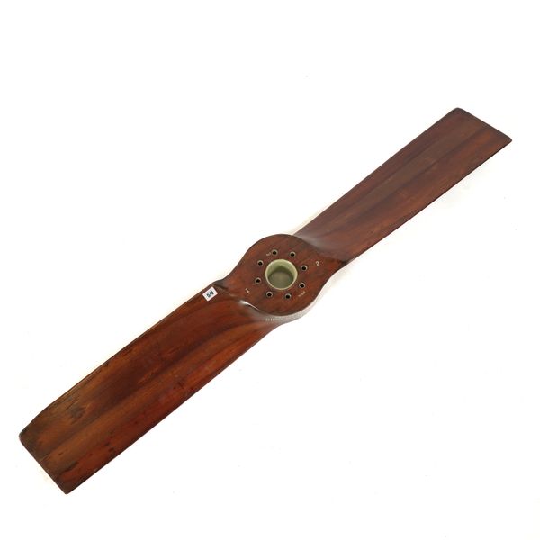 OF AVIATION INTEREST: A MAHOGANY LAMINATED GIPSY MAJOR (1939) AEROPLANE PROPELLER