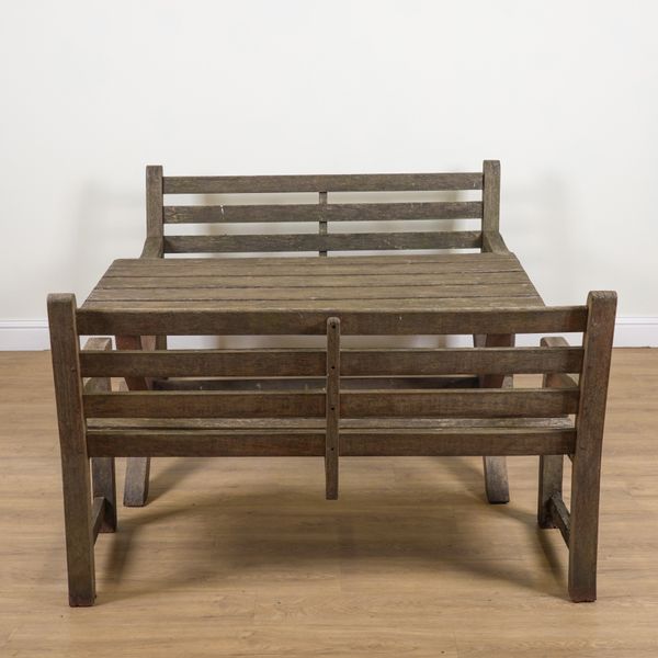 A HARDWOOD RECTANGULAR GARDEN TABLE (3)