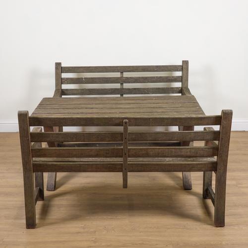 A HARDWOOD RECTANGULAR GARDEN TABLE (3)