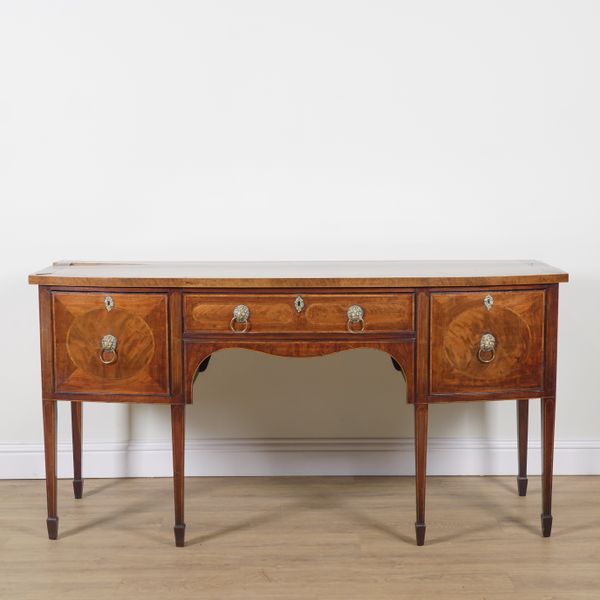 A GEORGE III MAHOGANY BOWFRONT SIDEBOARD