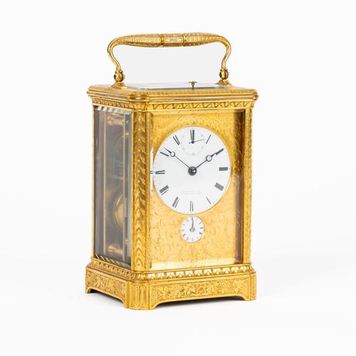 A FINE FRENCH GRANDE SONNERIE STRIKING AND REPEATING CARRIAGE CLOCK WITH DUPLEX ESCAPEMENT