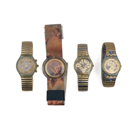 FOUR SWATCH WATCHES (4)