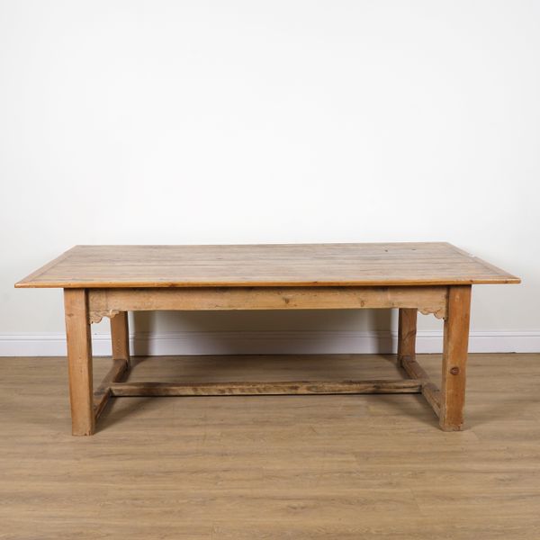 A LATE 19TH CENTURY PINE REFECTORY TABLE