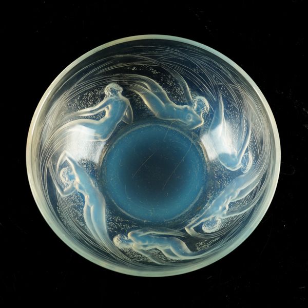 A LALIQUE `ONDINES' CLEAR AND OPALESCENT GLASS BOWL