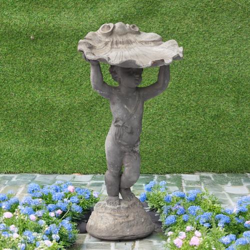 A 20TH CENTURY LEAD BIRD BATH