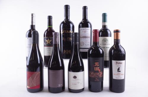 TEN BOTTLES VARIOUS RED WINE