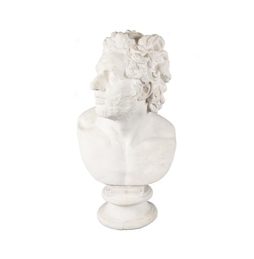 A PLASTER CAST BUST OF PATROCLUS, GREEK HERO OF THE TROJAN WAR