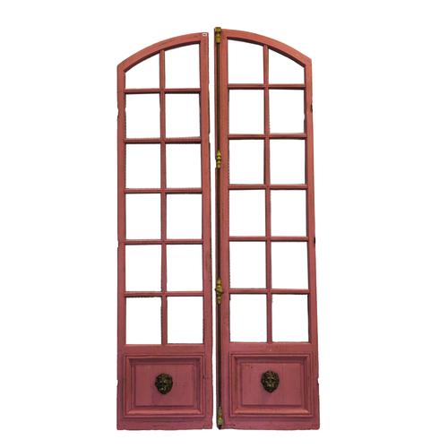 A PAIR OF MID 19TH CENTURY FRENCH GLAZED ARCHED DOORS (2)