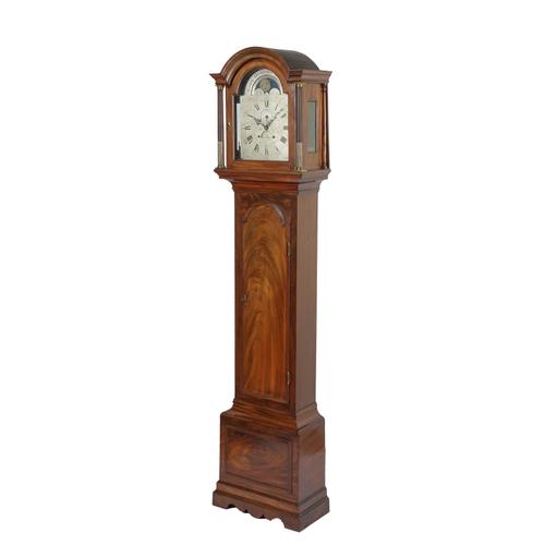 A GEORGE III MONTH-GOING MAHOGANY STRIKING LONGCASE CLOCK WITH MOONPHASE