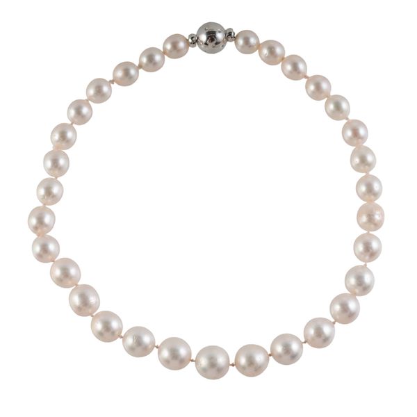 A CULTURED SOUTH SEA PEARL NECKLACE