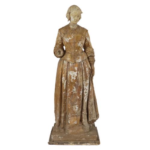 FREDERICK MANCINI (1905-1990): AN OVERSIZED PLASTER FIGURE OF A NOTABLE FIGURE, POSSIBLY FLORENCE NIGHTINGALE