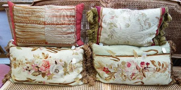 Four Aubusson tapestry cushions. (4)