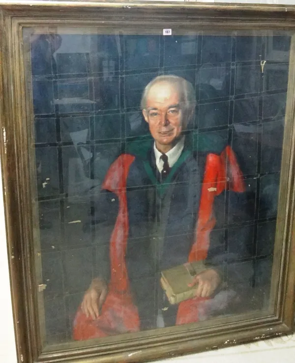 Sean O'Sullivan (1906-1965), Portrait of a gentleman in academic robes, oil on canvas, signed, inscribed and dated Dublin 1956.