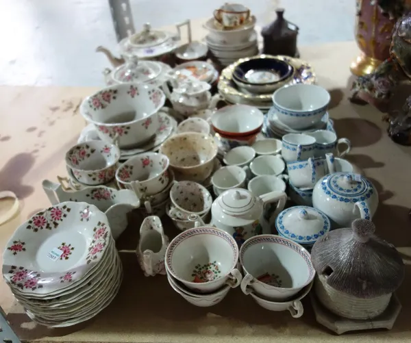 A quantity of English pottery part tea sets with foliate decoration. (qty)