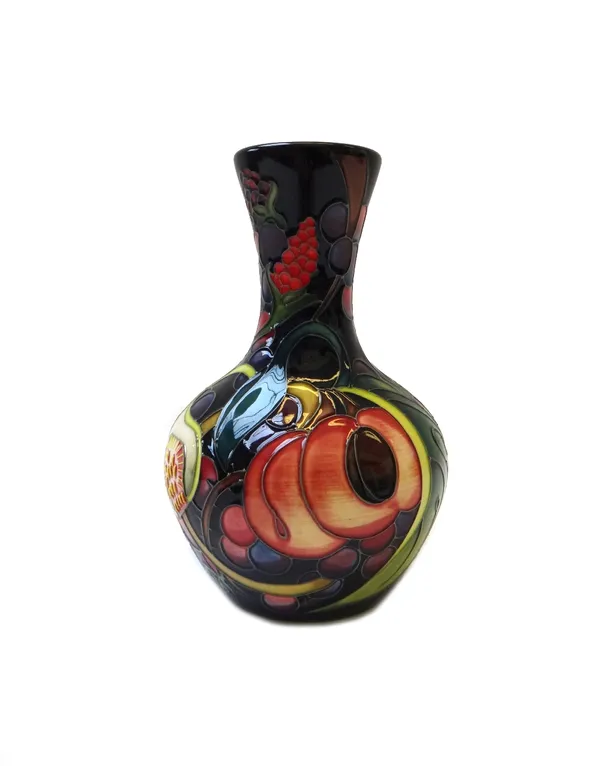 A Moorcroft 'Queens Choice' pattern  vase, dated 2000, 18.5cm high, boxed.   Illustrated