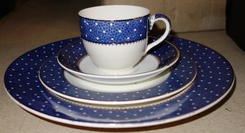 A Ridgway blue and gilt part dinner and tea service. (qty)