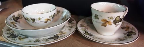 A Royal Doulton Larchmont pattern part dinner and tea service. (qty)