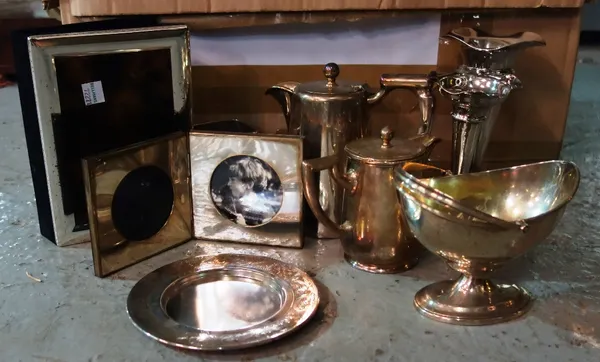 A quantity of silver-plate, including vases, bowls, candlesticks and sundry. (qty)