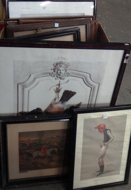 A quantity of assorted prints and engravings, mainly sporting subjects.(qty)