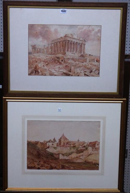 The Reverend John Louis Petit (1801-1868), A group of twelve watercolours, including views of Melrose Abbey; France, Upper Pyrennees; The Parthenon; A