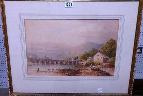 William Cook Of Plymouth (c.1830-c.1890), Looe, Cornwall, watercolour, signed with monogram and dated '73, 25cm x 38cm.