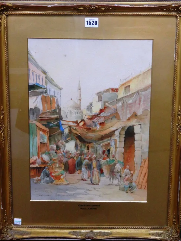 J. Pavlekevich (19/20th century), Constantinople, watercolour, signed and inscribed, 41cm x 29cm.