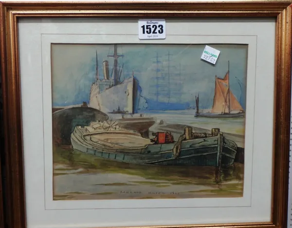 Rowland Hilder (1905-1993), Boats, two, one watercolour and gouache, the other watercolour and pen and ink, both signed and dated 1920, each 18cm x 23