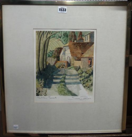 Simon Palmer (b.1956), The New Tenants, watercolour and red ink, signed and iunscribed in pencil beneath image, 25cm x 21cm. DDS